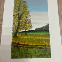Oil pastel-"Paesaggio di campagna"