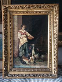 Dipinto olio su tela, epoca 800.