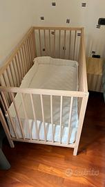 lettino Ikea bambini+ materasso+ paracolpi 