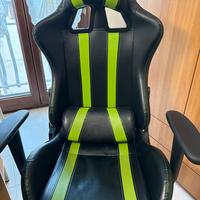 Sedia gaming verde ergonomica