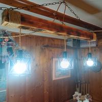 lampadario in legno