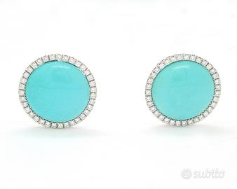 Orecchini Leo Pizzo con turchese e diamanti