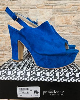 Scarpa estate Blu con tacco donna n.39 primadonna