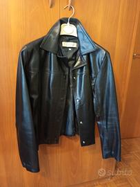 Chiodo in pelle nera  