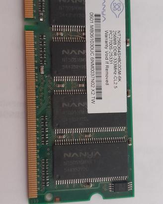 RAM Nanya 256MB DDR 333MHz PC2700 Notebook