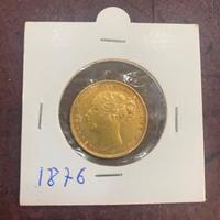 Sterlina d'oro Vittoria Giovane 1876