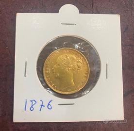 Sterlina d'oro Vittoria Giovane 1876