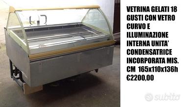 VETRINA GELATI 18 GUSTI CON VETRO CURVO