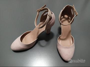 Décolleté con tacchi e cinturino,rosa cipria, n.39