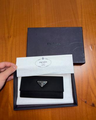 Portachiavi Prada Vintage in Tessuto Nylon Nero