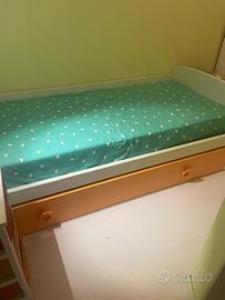 Letto singolo con sexondo letto estraibile