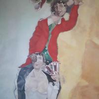quadro: omaggio a Chagall doppio ritratto con bicc