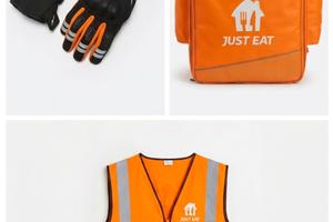 Kit Completo Rider Just Eat (zaino,guanti e gilet)