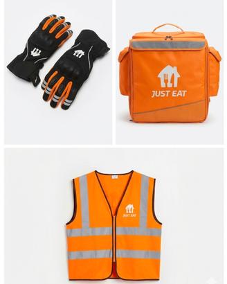 Kit Completo Rider Just Eat (zaino,guanti e gilet)