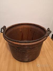 paiolo molto antico in rame 