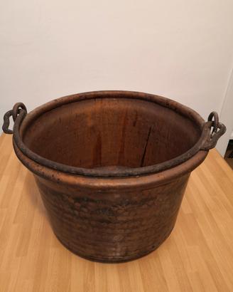 paiolo molto antico in rame 