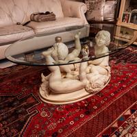 Tavolino da salotto 140×85 H50 con piano in vetro 