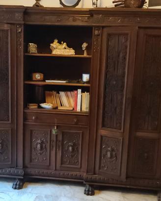 Libreria +Tavolo  combinato Stile NeoRinacimentale