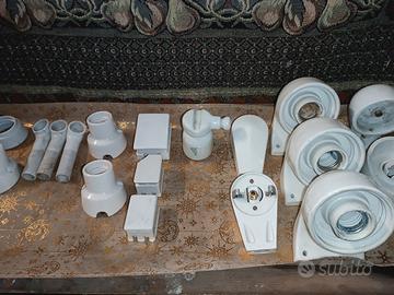 Materiale Elettrico d'Epoca in Porcellana