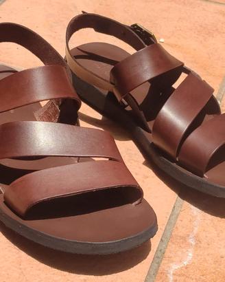 Sandali marroni pelle e cuoio Pittarello Sun
