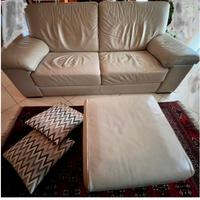 Divano Poltrone Sofa in pelle beige