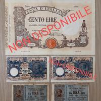 Lotto 3 banconote del Regno d'Italia.