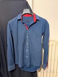 CAMICIA TOMMY HILFIGER SLIM FIT BLU CON DETTAGLI