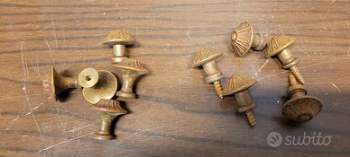 10 Pomelli in ottone x cassettiere d'epoca