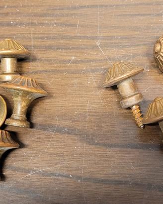 10 Pomelli in ottone x cassettiere d'epoca
