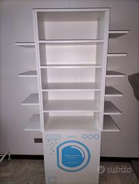 Espositore con ruote in legno 