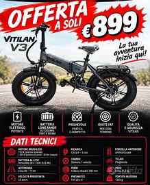 VITILAN V3 E-BIKE disponibile GRIGIA, NERA, BIANCA