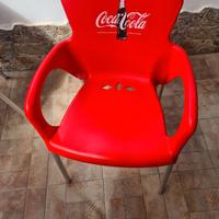 Sedia cocacola coca cola in plastica e ferro