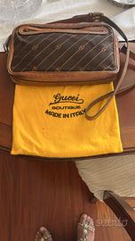 Borsa Gucci Vintage  - Pelle e Tela con  Dustbag