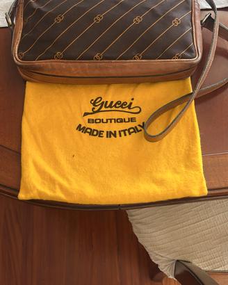 Borsa Gucci Vintage  - Pelle e Tela con  Dustbag