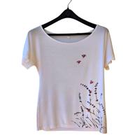 Maglietta Bianca Donna S – Dipinta A Mano