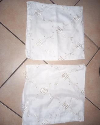 Coppia fodere cuscini 38×38 in organza ricamata