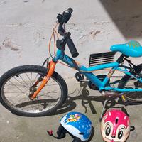 bicicletta btwin bambina 6-9anni con 1 casco