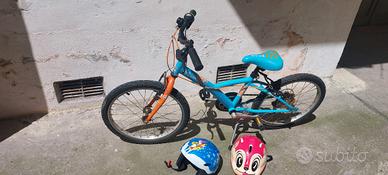 bicicletta btwin bambina 6-9anni con 1 casco