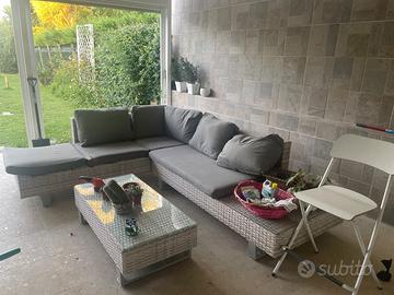 Salotto da giardino in rattan beliani mod lanciano