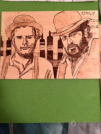 Stampa pirografata su legno fatta a mano