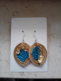 Orecchini artigianali capsule caffè in alluminio 