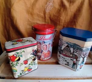 Scatole latta  per  dolci e the anni  60/ '80