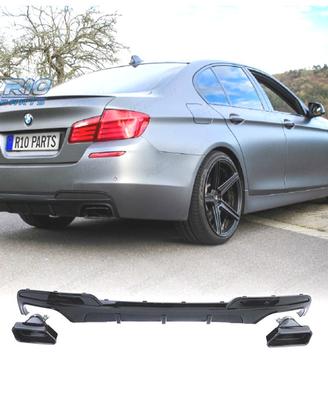 DIFFUSORE BMW F10 F11 LOOK M PERFORMANCE NERO LUCI