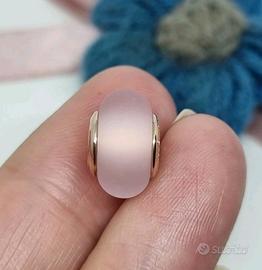 Charm Pandora in Vetro di Murano Rosa Opaco
