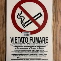 10 Cartelli vietato fumare con norma e sanzioni