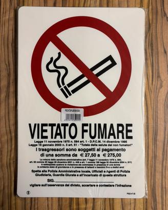 10 Cartelli vietato fumare con norma e sanzioni
