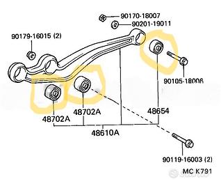 Silentblock Toyota HDJ 80 originali.