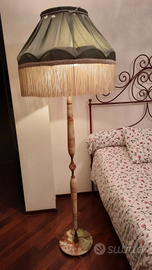 Lampada da terra vintage in onice e ottone