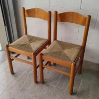 4 sedie impagliate in frassino