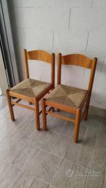 4 sedie impagliate in frassino